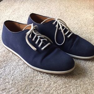 J.M. Weston Canvas Blue Trainers 9.5 D